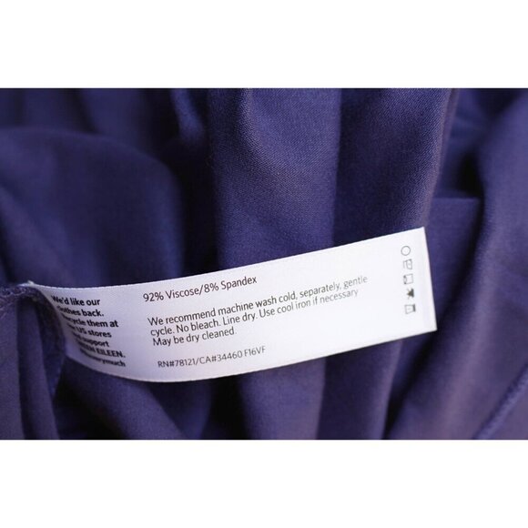 New w/Tags - Eileen Fisher V-Neck, Calf Length Dress in Viscose Jersey, Purple M - Picture 12 of 12